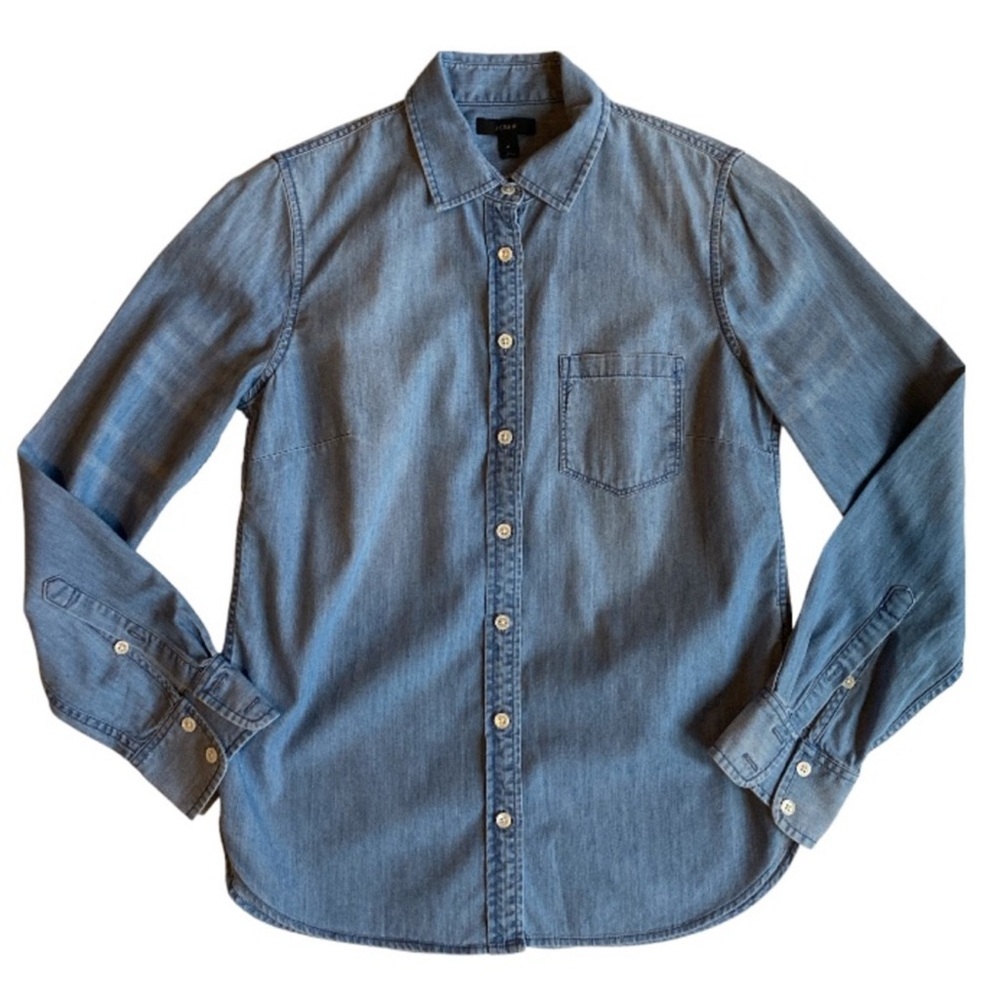 J.Crew Light Blue Chambray Button-Down Shirt | Women’s Size 4